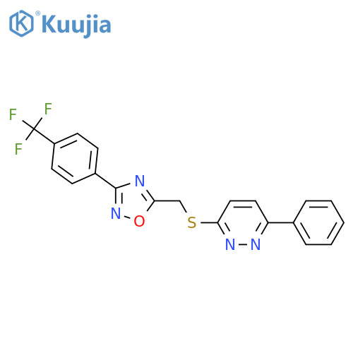 3-phenyl-6-[({3-[4-(trifluoromethyl)phenyl]-1,2,4-oxadiazol-5-yl}methyl)sulfanyl]pyridazine structure