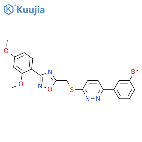 3-(3-bromophenyl)-6-({[3-(2,4-dimethoxyphenyl)-1,2,4-oxadiazol-5-yl]methyl}sulfanyl)pyridazine structure