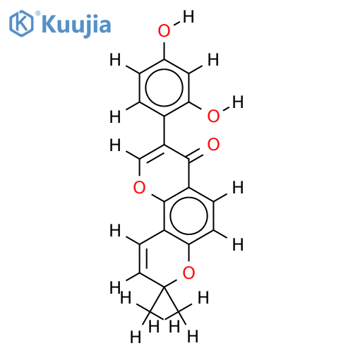 2',4'-dihydroxy[6'',6''-dimethylpyrano(2'',3'':7,8)isoflavone] structure
