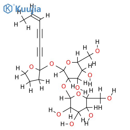 2-((Z)-hepta-5-en-1,3-diynyl)tetrahydrofuran-2-beta-D-glucopyranosyl(1->2)-beta-D-glucopyranoside structure