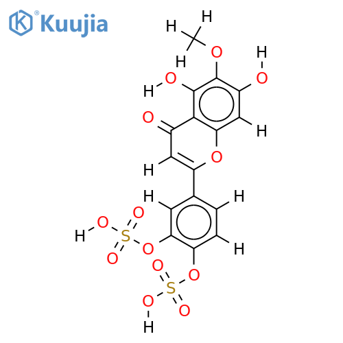 3',4',-Di-O-sulfate-3',4',5,7-Tetrahydroxy-6-methoxyflavone structure