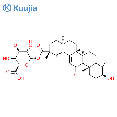 b-D-Glucopyranuronic acid, 1-[(3b,20b)-3-hydroxy-11-oxoolean-12-en-29-oate] structure