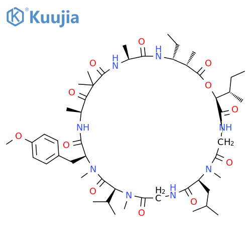Cyclo[L-alanyl-(2S,3R)-3-amino-2-methylpentanoyl-(2S,3S)-2-hydroxy-3-methylpentanoylglycyl-N-methyl-L-leucylglycyl-N-methyl-L-valyl-N,O-dimethyl-L-tyrosyl-(4S)-4-amino-2,2-dimethyl-3-oxopentanoyl] structure