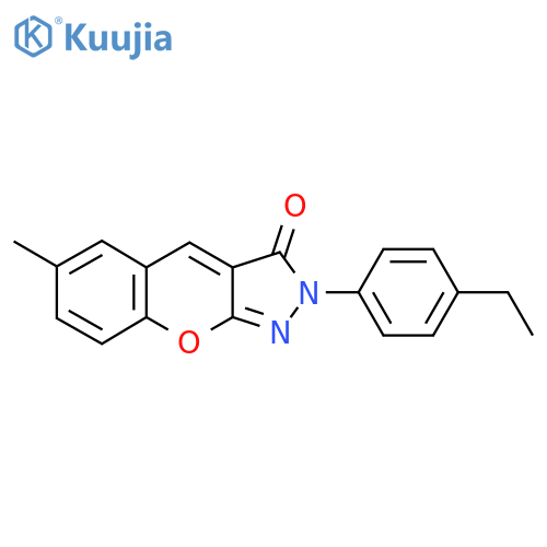 2-(4-ethylphenyl)-6-methyl-2H,3H-chromeno[2,3-c]pyrazol-3-one structure