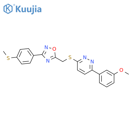 3-(3-methoxyphenyl)-6-[({3-[4-(methylsulfanyl)phenyl]-1,2,4-oxadiazol-5-yl}methyl)sulfanyl]pyridazine structure