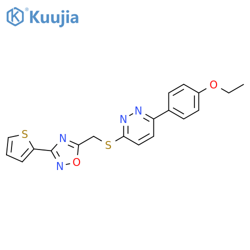 3-(4-ethoxyphenyl)-6-({[3-(thiophen-2-yl)-1,2,4-oxadiazol-5-yl]methyl}sulfanyl)pyridazine structure
