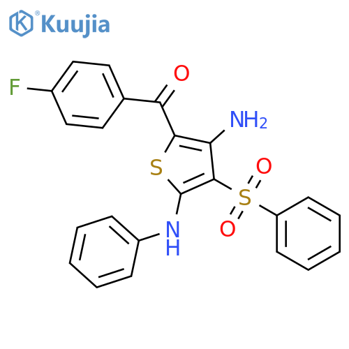 3-(benzenesulfonyl)-5-(4-fluorobenzoyl)-N2-phenylthiophene-2,4-diamine structure