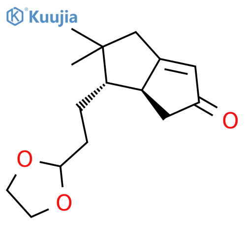 2(1H)-Pentalenone, 6-[2-(1,3-dioxolan-2-yl)ethyl]-4,5,6,6a-tetrahydro-5,5-dimethyl-, cis-(±)- structure