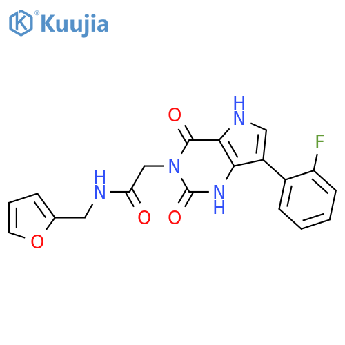 2-[7-(2-fluorophenyl)-2,4-dioxo-1H,2H,3H,4H,5H-pyrrolo[3,2-d]pyrimidin-3-yl]-N-[(furan-2-yl)methyl]acetamide structure