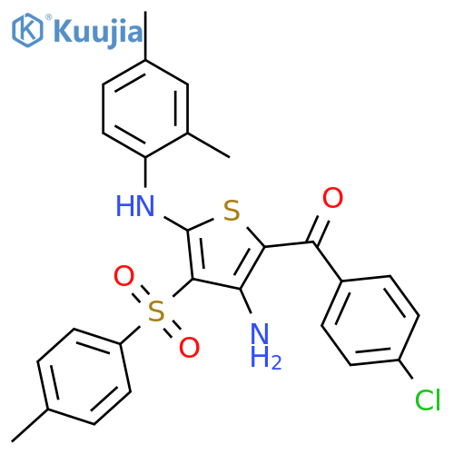 5-(4-chlorobenzoyl)-N2-(2,4-dimethylphenyl)-3-(4-methylbenzenesulfonyl)thiophene-2,4-diamine structure
