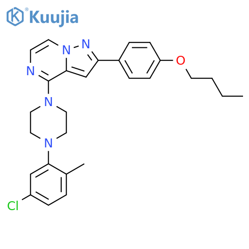 1-[2-(4-butoxyphenyl)pyrazolo[1,5-a]pyrazin-4-yl]-4-(5-chloro-2-methylphenyl)piperazine structure