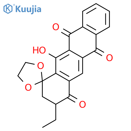 Spiro[1,3-dioxolane-2,1'(2'H)-naphthacene]-4',6',11'(3'H)-trione, 3'-ethyl-12'-hydroxy- structure