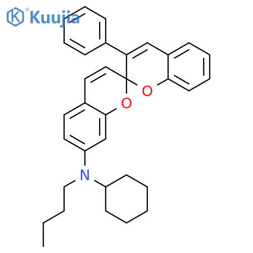 2,2'-Spirobi[2H-1-benzopyran]-7-amine, N-butyl-N-cyclohexyl-3'-phenyl- structure