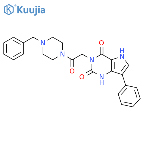 3-[2-(4-benzylpiperazin-1-yl)-2-oxoethyl]-7-phenyl-1H,2H,3H,4H,5H-pyrrolo[3,2-d]pyrimidine-2,4-dione structure