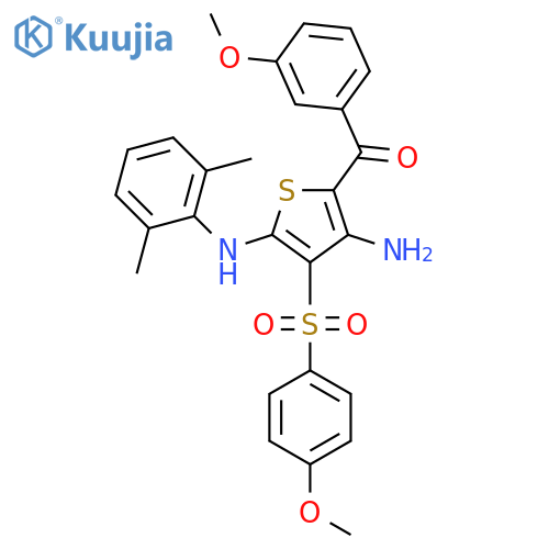 N2-(2,6-dimethylphenyl)-5-(3-methoxybenzoyl)-3-(4-methoxybenzenesulfonyl)thiophene-2,4-diamine structure