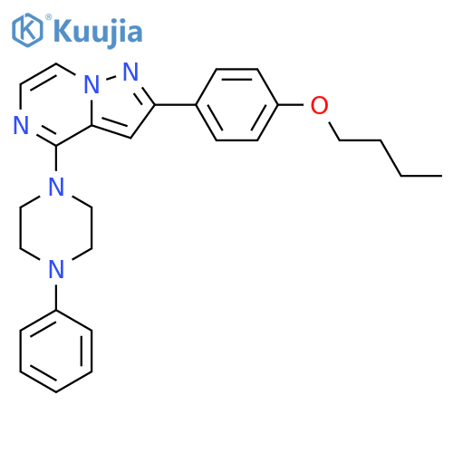 1-[2-(4-butoxyphenyl)pyrazolo[1,5-a]pyrazin-4-yl]-4-phenylpiperazine structure