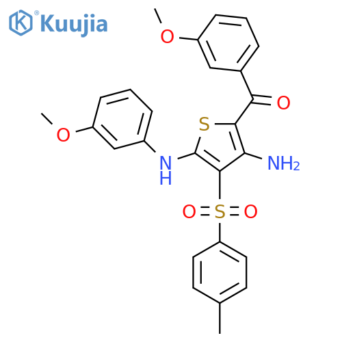 5-(3-methoxybenzoyl)-N2-(3-methoxyphenyl)-3-(4-methylbenzenesulfonyl)thiophene-2,4-diamine structure