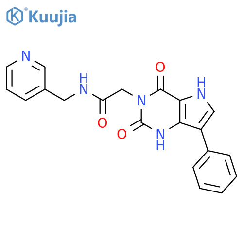 2-{2,4-dioxo-7-phenyl-1H,2H,3H,4H,5H-pyrrolo[3,2-d]pyrimidin-3-yl}-N-[(pyridin-3-yl)methyl]acetamide structure