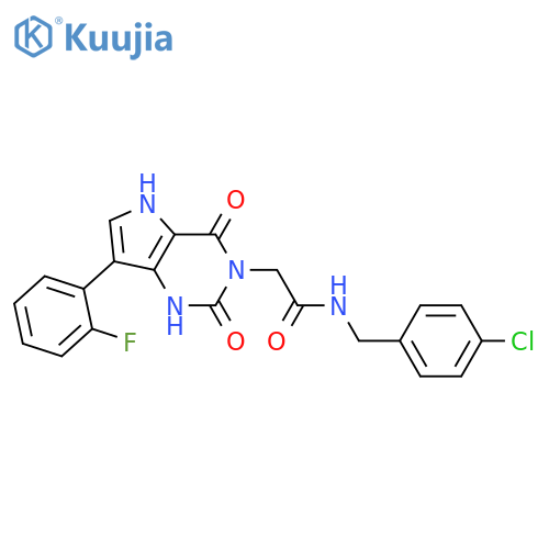 N-[(4-chlorophenyl)methyl]-2-[7-(2-fluorophenyl)-2,4-dioxo-1H,2H,3H,4H,5H-pyrrolo[3,2-d]pyrimidin-3-yl]acetamide structure