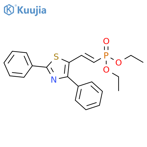 Phosphonic acid, [2-(2,4-diphenyl-5-thiazolyl)ethenyl]-, diethyl ester, (E)- (9CI) structure