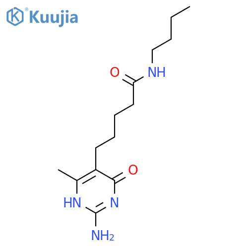 5-Pyrimidinepentanamide, 2-amino-N-butyl-1,4-dihydro-6-methyl-4-oxo- structure