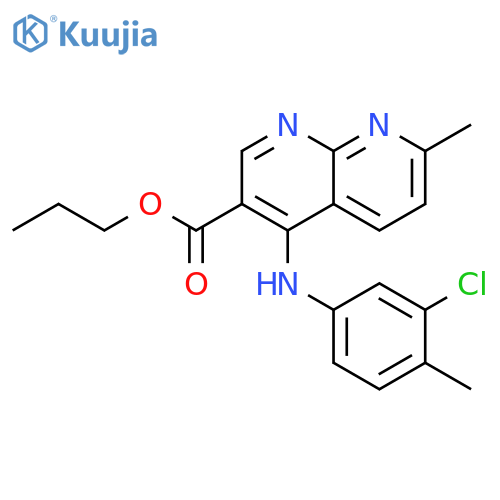 propyl 4-[(3-chloro-4-methylphenyl)amino]-7-methyl-1,8-naphthyridine-3-carboxylate structure