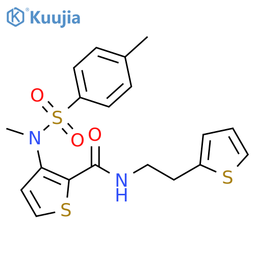 3-(N-methyl4-methylbenzenesulfonamido)-N-[2-(thiophen-2-yl)ethyl]thiophene-2-carboxamide structure