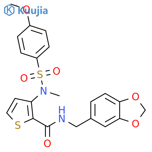 N-[(2H-1,3-benzodioxol-5-yl)methyl]-3-(N-methyl4-methoxybenzenesulfonamido)thiophene-2-carboxamide structure