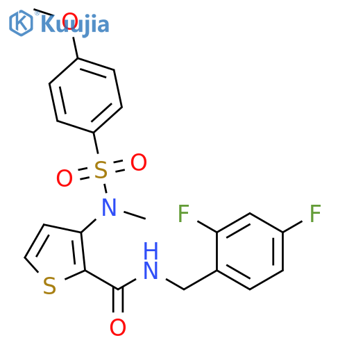 N-[(2,4-difluorophenyl)methyl]-3-(N-methyl4-methoxybenzenesulfonamido)thiophene-2-carboxamide structure