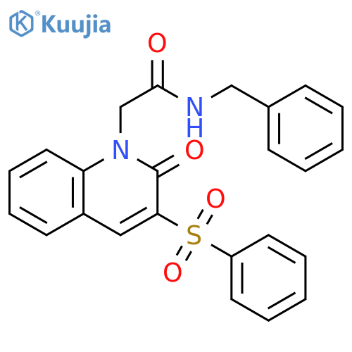 2-[3-(benzenesulfonyl)-2-oxo-1,2-dihydroquinolin-1-yl]-N-benzylacetamide structure