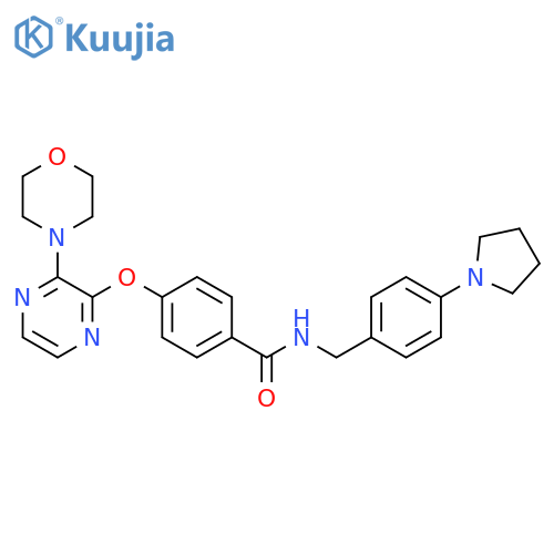 4-{[3-(morpholin-4-yl)pyrazin-2-yl]oxy}-N-{[4-(pyrrolidin-1-yl)phenyl]methyl}benzamide structure