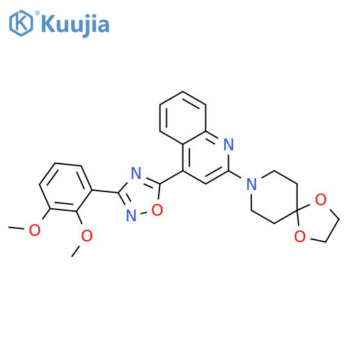 8-{4-[3-(2,3-dimethoxyphenyl)-1,2,4-oxadiazol-5-yl]quinolin-2-yl}-1,4-dioxa-8-azaspiro[4.5]decane structure