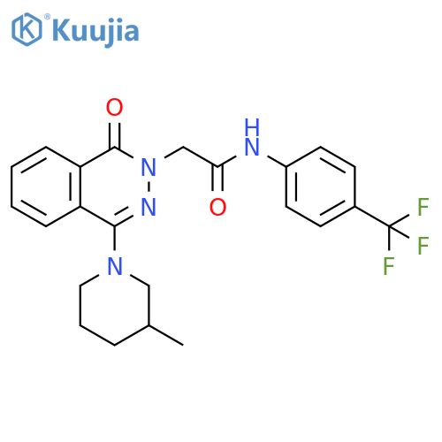 2-[4-(3-methylpiperidin-1-yl)-1-oxo-1,2-dihydrophthalazin-2-yl]-N-[4-(trifluoromethyl)phenyl]acetamide structure