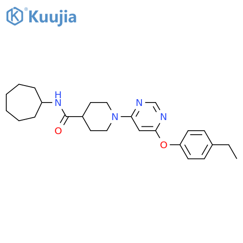 N-cycloheptyl-1-6-(4-ethylphenoxy)pyrimidin-4-ylpiperidine-4-carboxamide structure