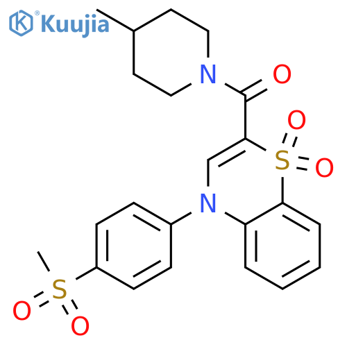 4-(4-methanesulfonylphenyl)-2-(4-methylpiperidine-1-carbonyl)-4H-1lambda6,4-benzothiazine-1,1-dione structure