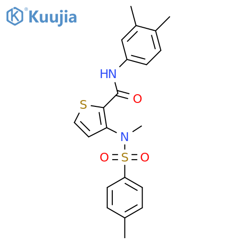 N-(3,4-dimethylphenyl)-3-(N-methyl4-methylbenzenesulfonamido)thiophene-2-carboxamide structure