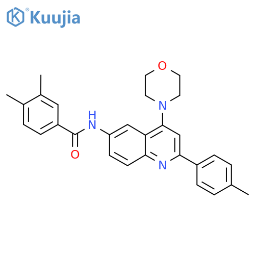 3,4-dimethyl-N-2-(4-methylphenyl)-4-(morpholin-4-yl)quinolin-6-ylbenzamide structure