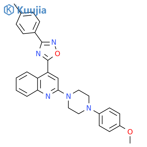 2-[4-(4-methoxyphenyl)piperazin-1-yl]-4-[3-(4-methylphenyl)-1,2,4-oxadiazol-5-yl]quinoline structure
