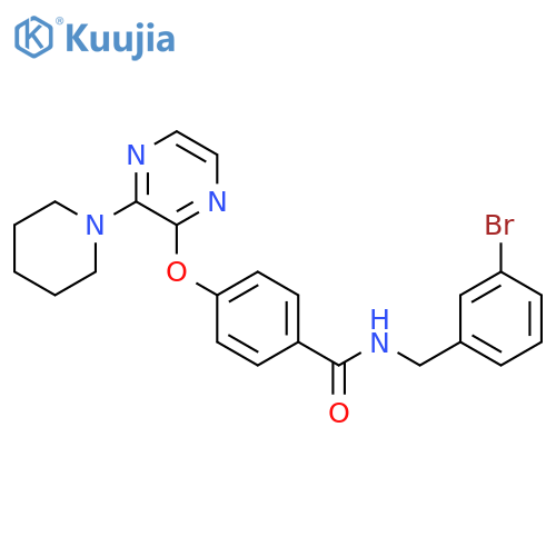 N-[(3-bromophenyl)methyl]-4-{[3-(piperidin-1-yl)pyrazin-2-yl]oxy}benzamide structure