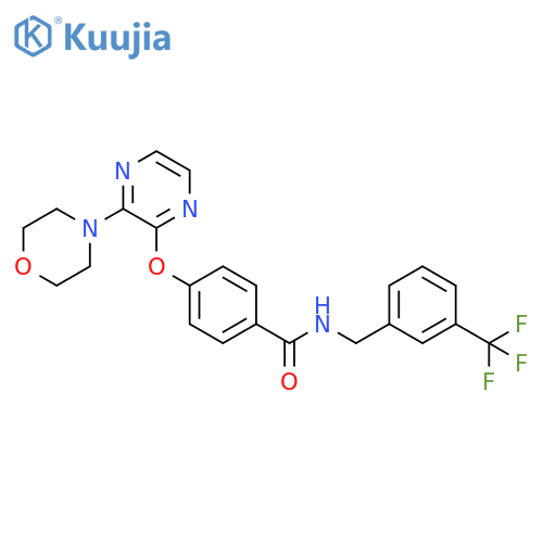 4-{[3-(morpholin-4-yl)pyrazin-2-yl]oxy}-N-{[3-(trifluoromethyl)phenyl]methyl}benzamide structure