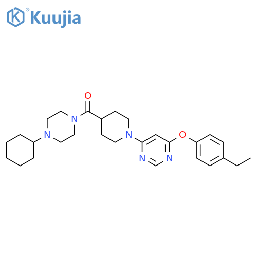 4-4-(4-cyclohexylpiperazine-1-carbonyl)piperidin-1-yl-6-(4-ethylphenoxy)pyrimidine structure