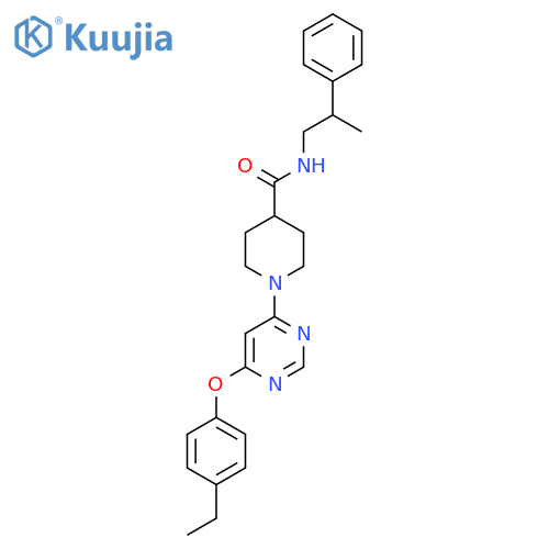 1-6-(4-ethylphenoxy)pyrimidin-4-yl-N-(2-phenylpropyl)piperidine-4-carboxamide structure