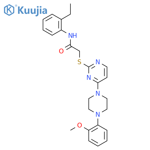 N-(2-ethylphenyl)-2-({4-[4-(2-methoxyphenyl)piperazin-1-yl]pyrimidin-2-yl}sulfanyl)acetamide structure