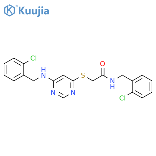 N-[(2-chlorophenyl)methyl]-2-[(6-{[(2-chlorophenyl)methyl]amino}pyrimidin-4-yl)sulfanyl]acetamide structure