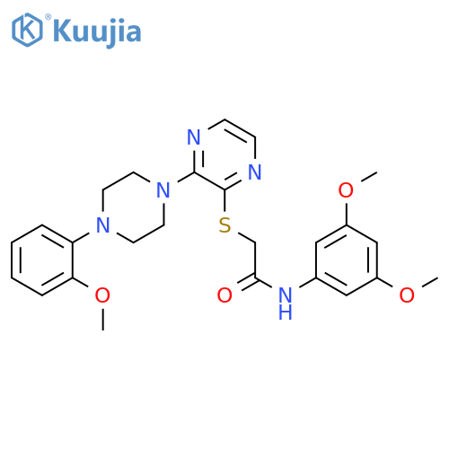 N-(3,5-dimethoxyphenyl)-2-({3-[4-(2-methoxyphenyl)piperazin-1-yl]pyrazin-2-yl}sulfanyl)acetamide structure