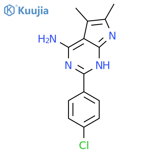 1H-Pyrrolo[2,3-d]pyrimidin-4-amine, 2-(4-chlorophenyl)-5,6-dimethyl- structure