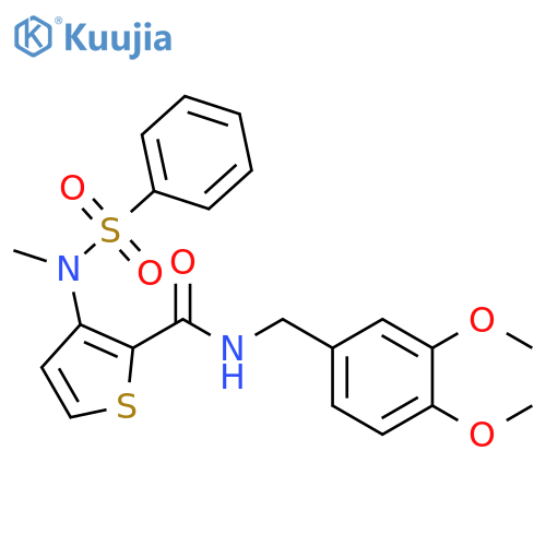 N-[(3,4-dimethoxyphenyl)methyl]-3-(N-methylbenzenesulfonamido)thiophene-2-carboxamide structure