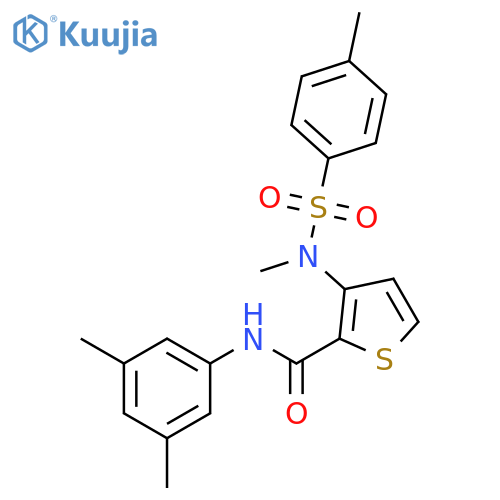 N-(3,5-dimethylphenyl)-3-(N-methyl4-methylbenzenesulfonamido)thiophene-2-carboxamide structure
