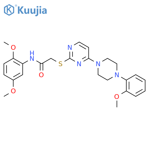 N-(2,5-dimethoxyphenyl)-2-({4-4-(2-methoxyphenyl)piperazin-1-ylpyrimidin-2-yl}sulfanyl)acetamide structure