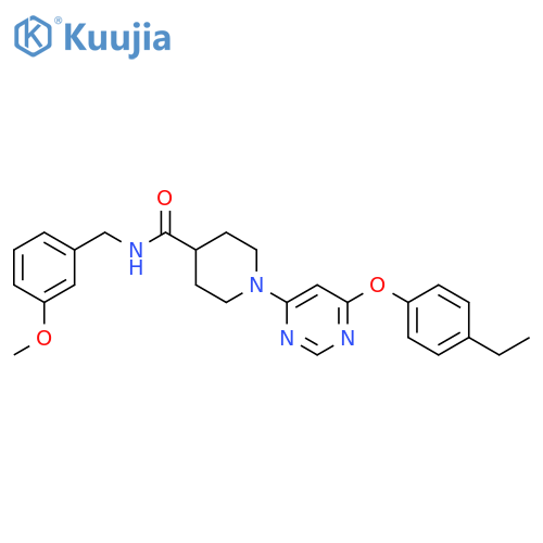 1-6-(4-ethylphenoxy)pyrimidin-4-yl-N-(3-methoxyphenyl)methylpiperidine-4-carboxamide structure